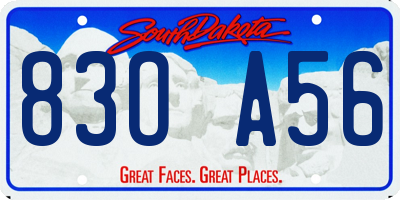 SD license plate 83OA56