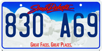 SD license plate 83OA69