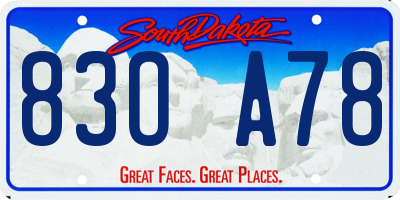 SD license plate 83OA78