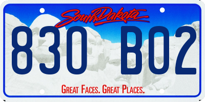 SD license plate 83OB02