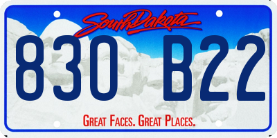 SD license plate 83OB22