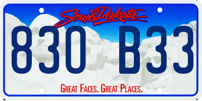 SD license plate 83OB33