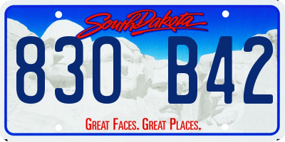 SD license plate 83OB42