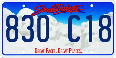 SD license plate 83OC18