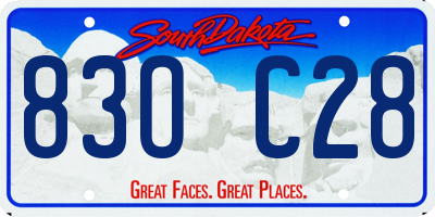 SD license plate 83OC28
