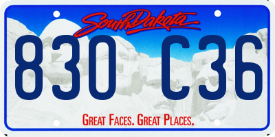 SD license plate 83OC36