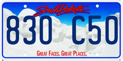SD license plate 83OC50