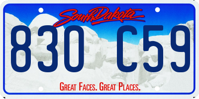 SD license plate 83OC59