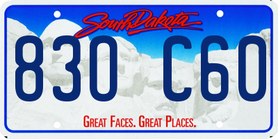 SD license plate 83OC60