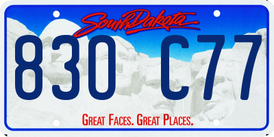 SD license plate 83OC77