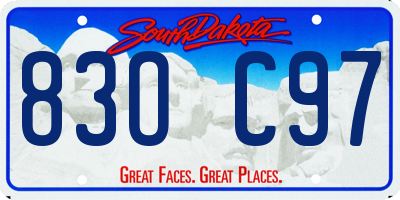 SD license plate 83OC97
