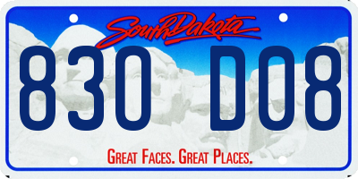 SD license plate 83OD08
