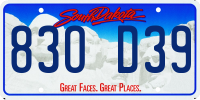 SD license plate 83OD39