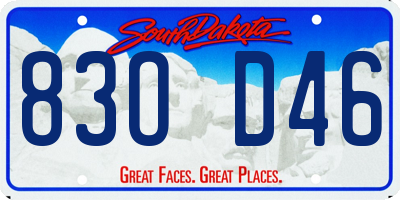 SD license plate 83OD46
