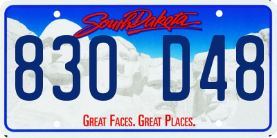 SD license plate 83OD48