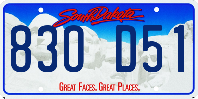 SD license plate 83OD51