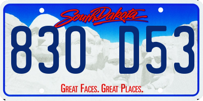 SD license plate 83OD53