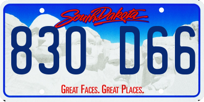 SD license plate 83OD66