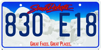 SD license plate 83OE18