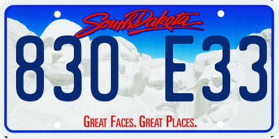 SD license plate 83OE33