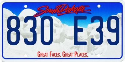 SD license plate 83OE39