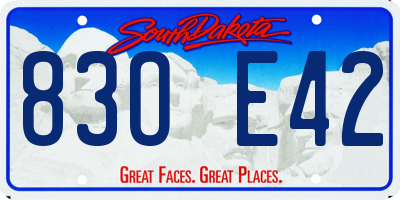 SD license plate 83OE42