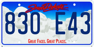 SD license plate 83OE43