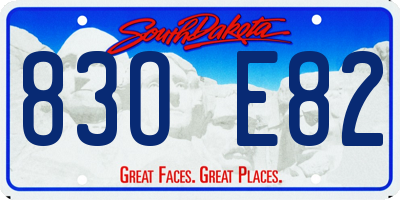SD license plate 83OE82