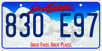 SD license plate 83OE97