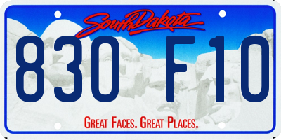 SD license plate 83OF10