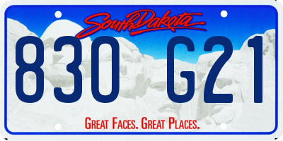 SD license plate 83OG21