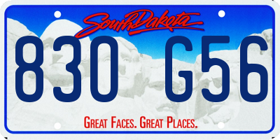 SD license plate 83OG56