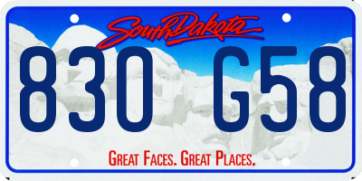 SD license plate 83OG58