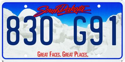 SD license plate 83OG91