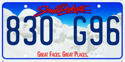 SD license plate 83OG96