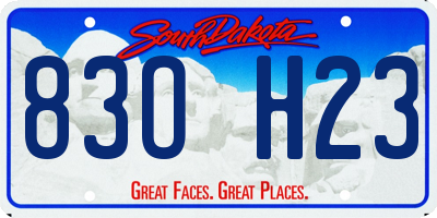 SD license plate 83OH23