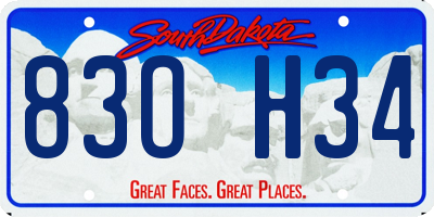 SD license plate 83OH34