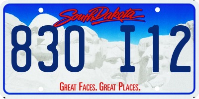 SD license plate 83OI12