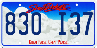 SD license plate 83OI37