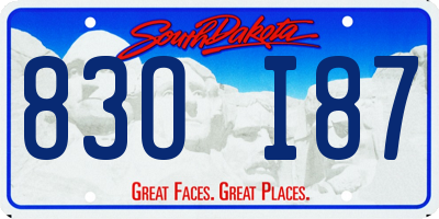 SD license plate 83OI87
