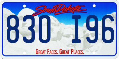 SD license plate 83OI96