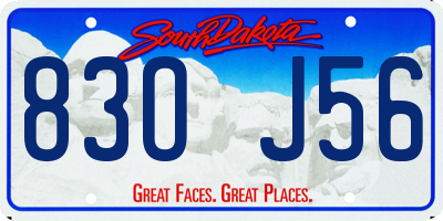 SD license plate 83OJ56