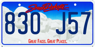 SD license plate 83OJ57