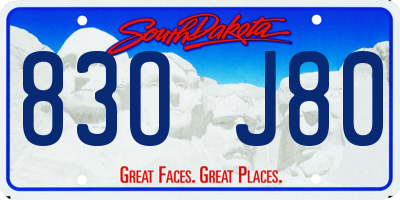 SD license plate 83OJ80