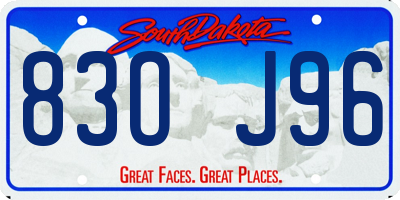 SD license plate 83OJ96