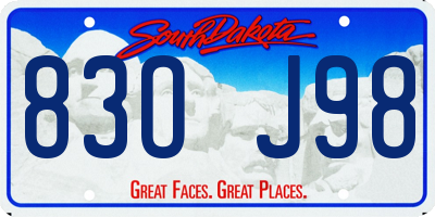SD license plate 83OJ98