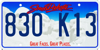 SD license plate 83OK13