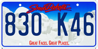 SD license plate 83OK46