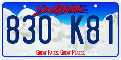 SD license plate 83OK81