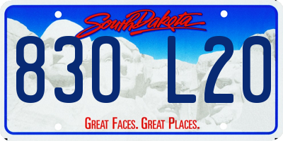 SD license plate 83OL20